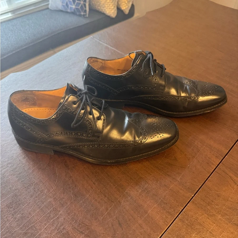 Cole Haan Men’s Giraldo Black Leather Wingtip Oxford/Derby Dress Shoe